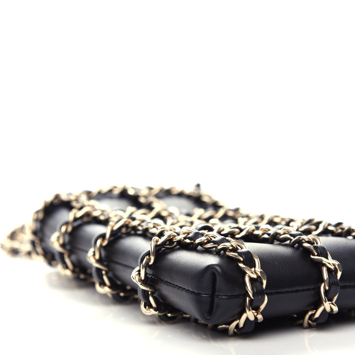 Chanel Lambskin Tech Me Out Clutch With Chain Black 9 of 12