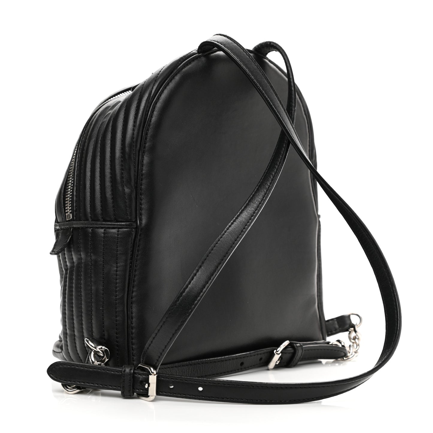 Shiny Nappa Trapuntata Mini Backpack Black