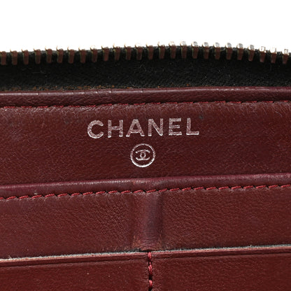 Chanel Lambskin Quilted Large Gusset Zip Around Wallet Black 7 of 11