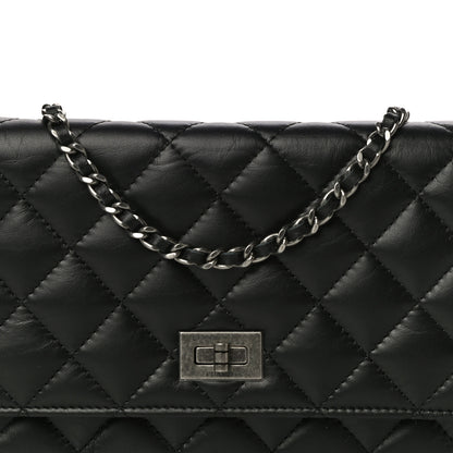 Chanel Aged Calfskin Quilted Reissue Wallet On Chain WOC Black 9 of 13