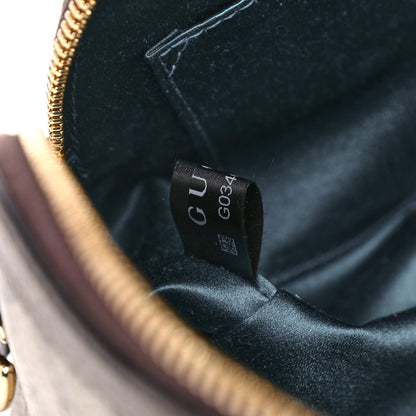 Gucci GG Supreme Monogram Textured Dollar Calfskin Web Small Ophidia Dome Shoulder Bag Beige Ebony New Acero 8 of 10