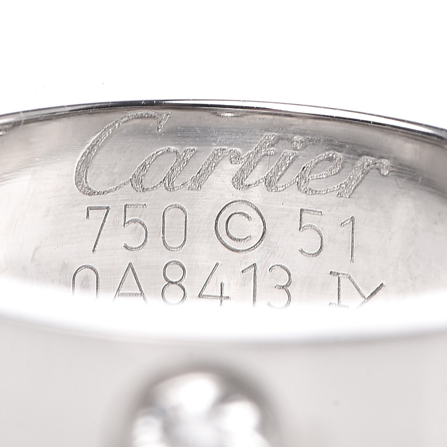 Cartier 18K White Gold 3 Diamond 5.5mm LOVE Ring 51 5.75 4 of 4