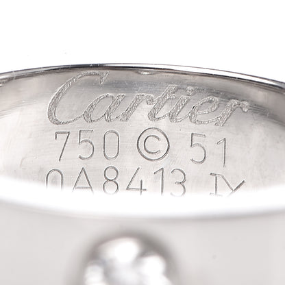Cartier 18K White Gold 3 Diamond 5.5mm LOVE Ring 51 5.75 4 of 4