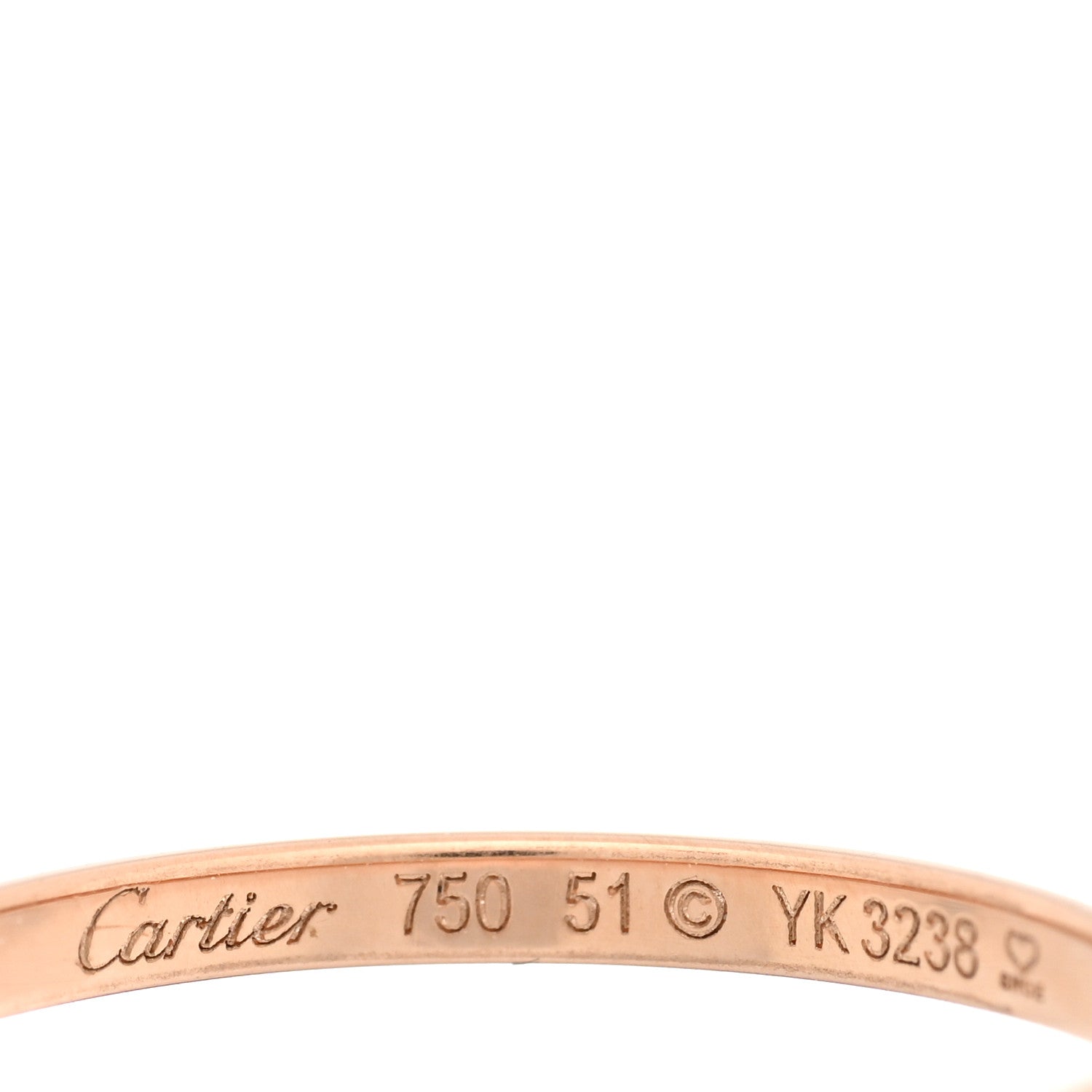 Cartier 18K Pink Gold Band Ring 51 5.75 4 of 5