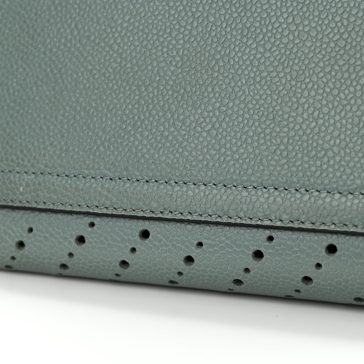 Chanel Perforated Grained Calfskin Small Shopping Tote Green 14 of 16
