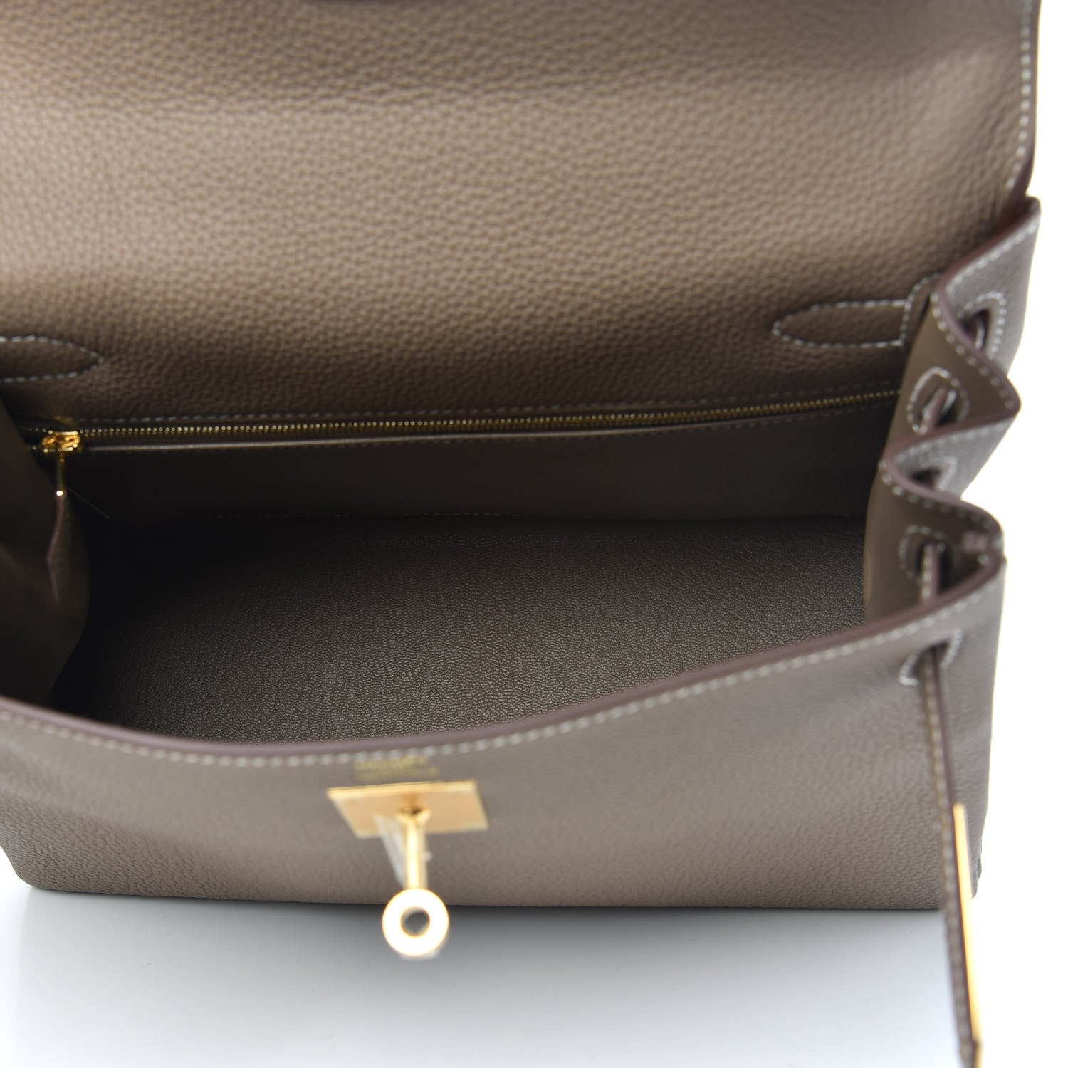 Hermes Togo Kelly Retourne 28 Etoupe 5 of 10