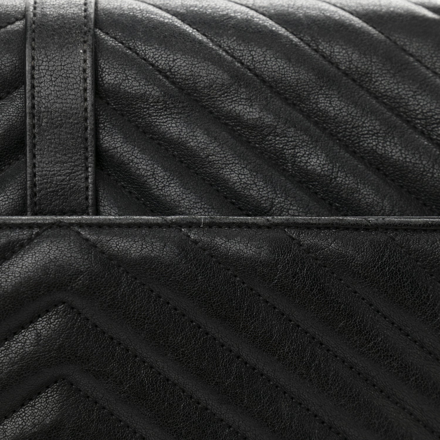 Saint Laurent Sheepskin Matelasse Chevron Monogram Large College Satchel Black 14 of 17