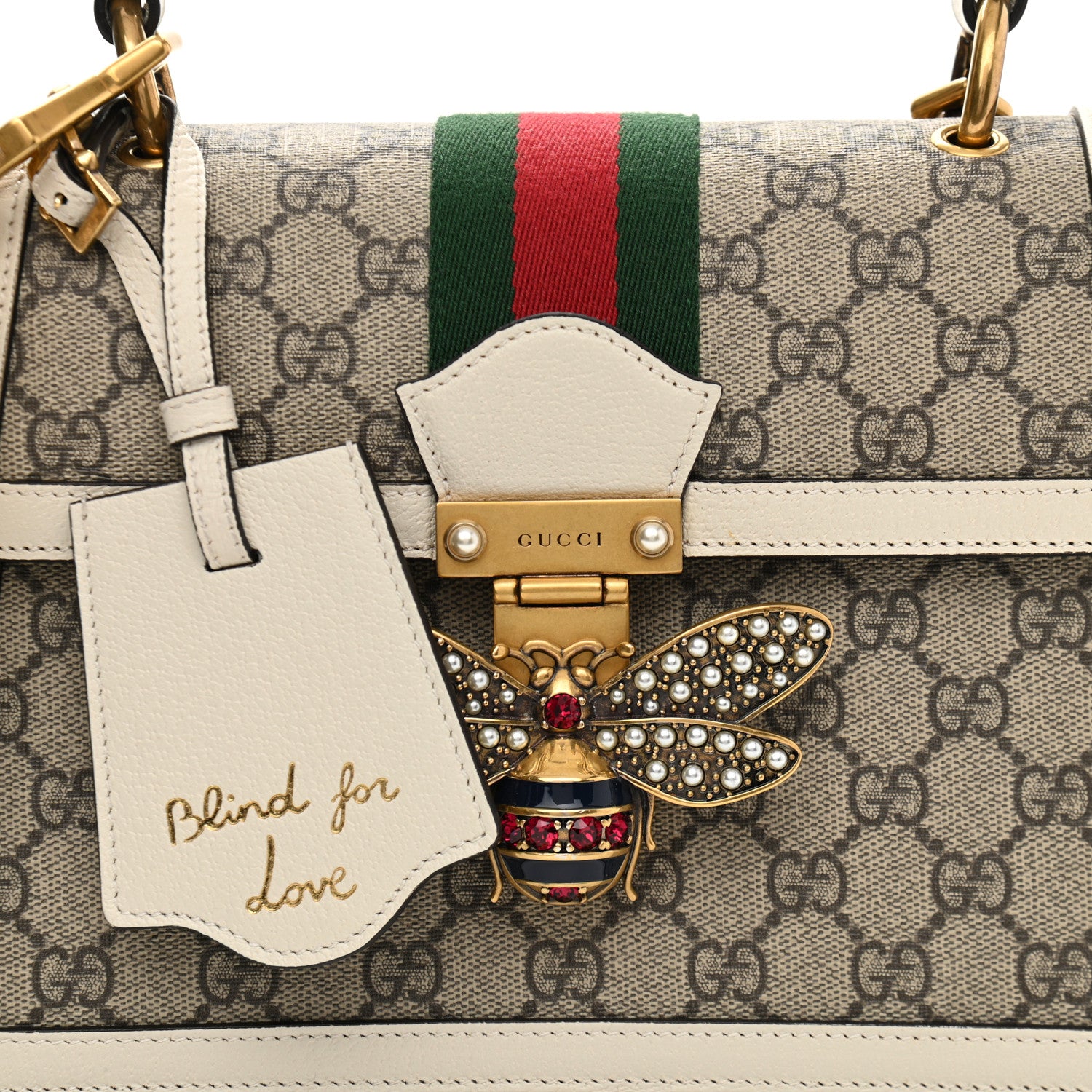 Gucci GG Supreme Monogram Small Queen Margaret Top Handle Bag White 8 of 12