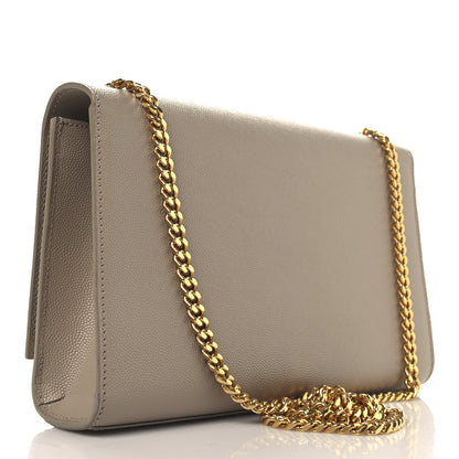 Saint Laurent Grain De Poudre Medium Monogram Kate Satchel Nude Powder 3 of 11