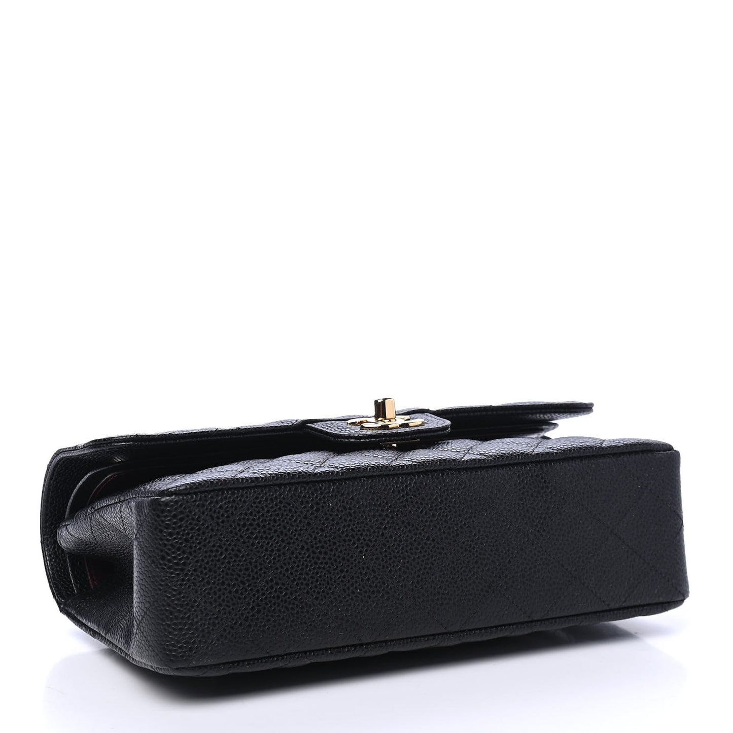 Caviar Quilted Small Double Flap Black