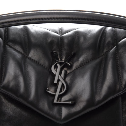 Saint Laurent Lambskin Quilted Small Loulou Puffer Monogram Chain Satchel Black 9 of 10