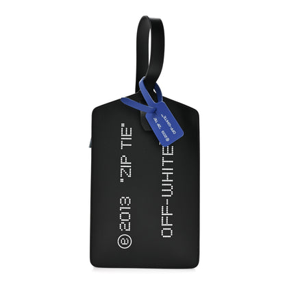 Off-White Calfskin Medium Zip Tie Clutch Black 1 of 9