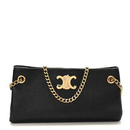 Celine Supple Grained Calfskin Medium Newspaper Bag Black 1 of 8