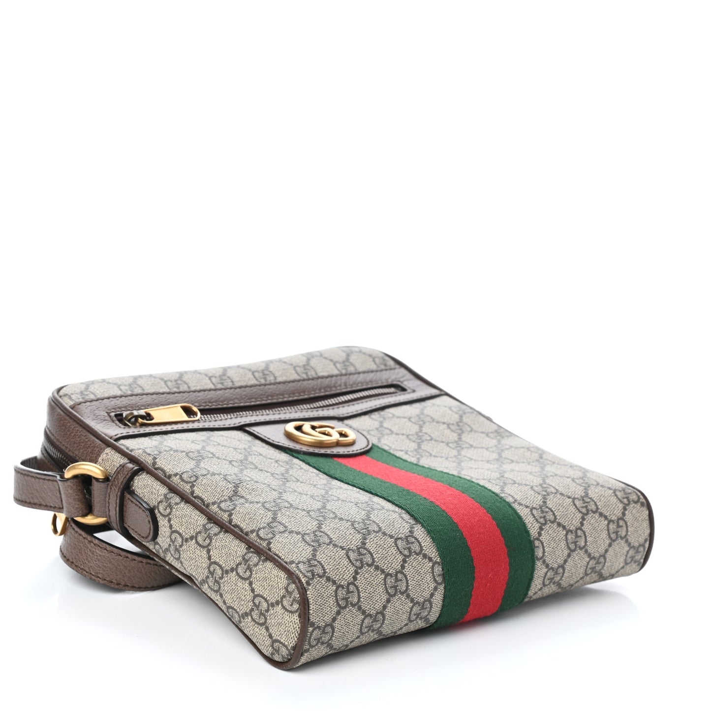 GG Supreme Monogram Web Small Ophidia Messenger Bag Brown