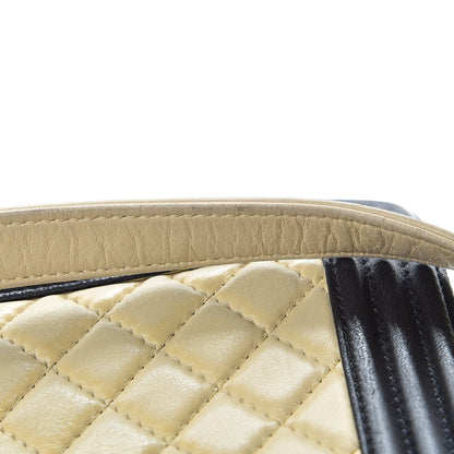 Chanel Lambskin Quilted Large Boy Flap Beige Black 16 of 21