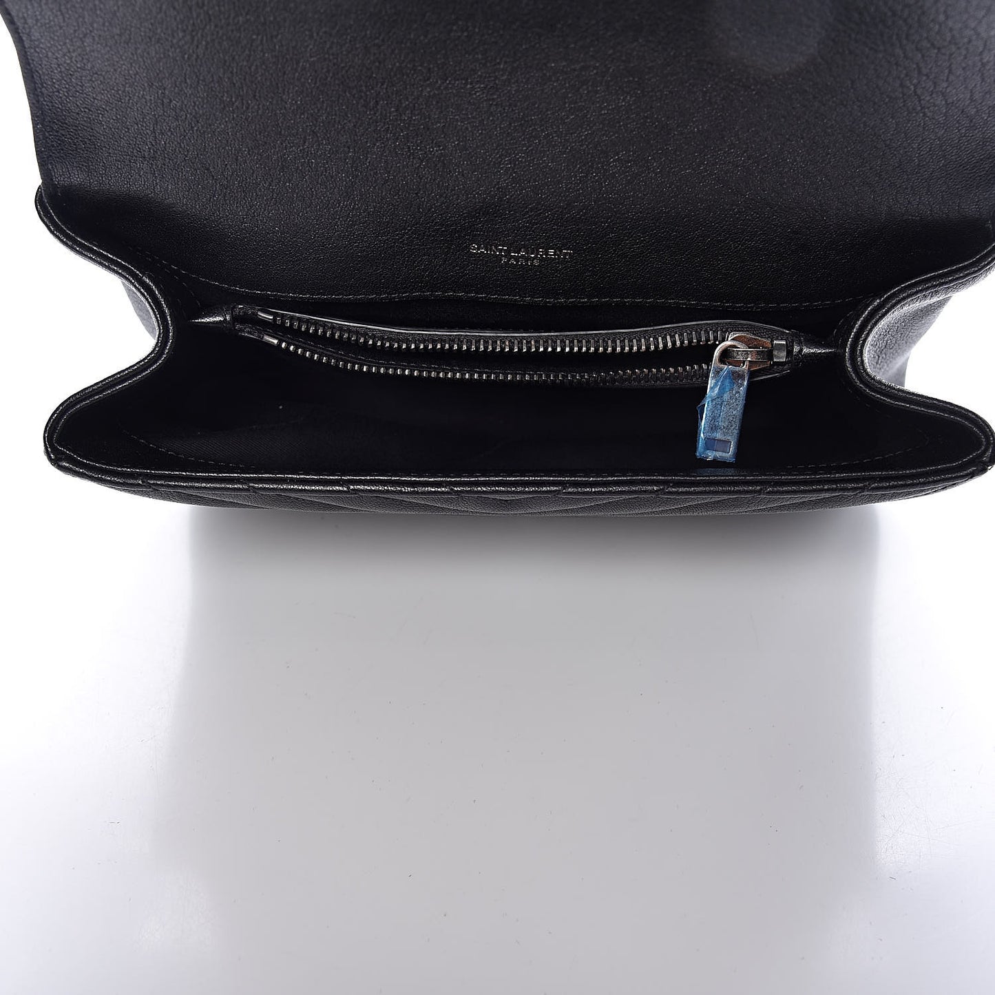 Sheepskin Matelasse Chevron Monogram Medium College Bag Black