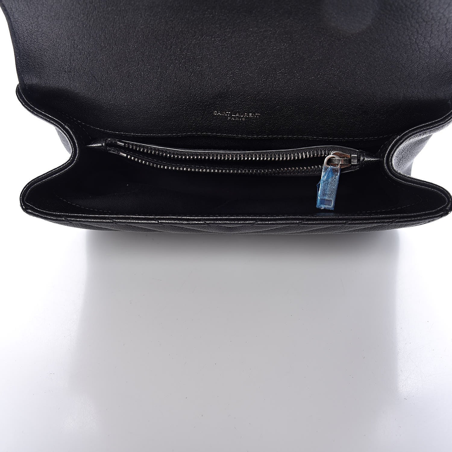 Saint Laurent Sheepskin Matelasse Chevron Monogram Medium College Bag Black 5 of 11