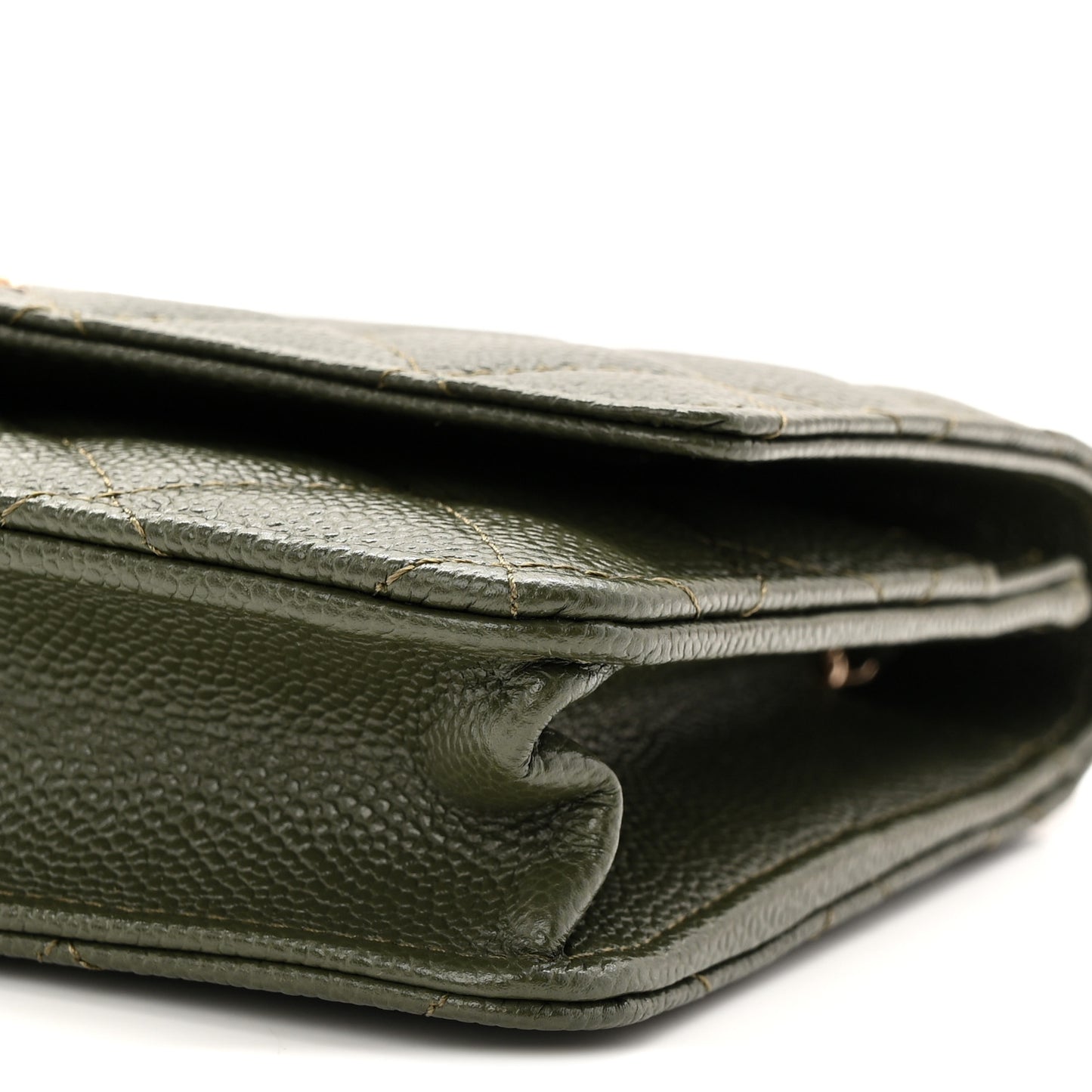 Caviar Quilted Multi Chain Wallet On Chain WOC Khaki