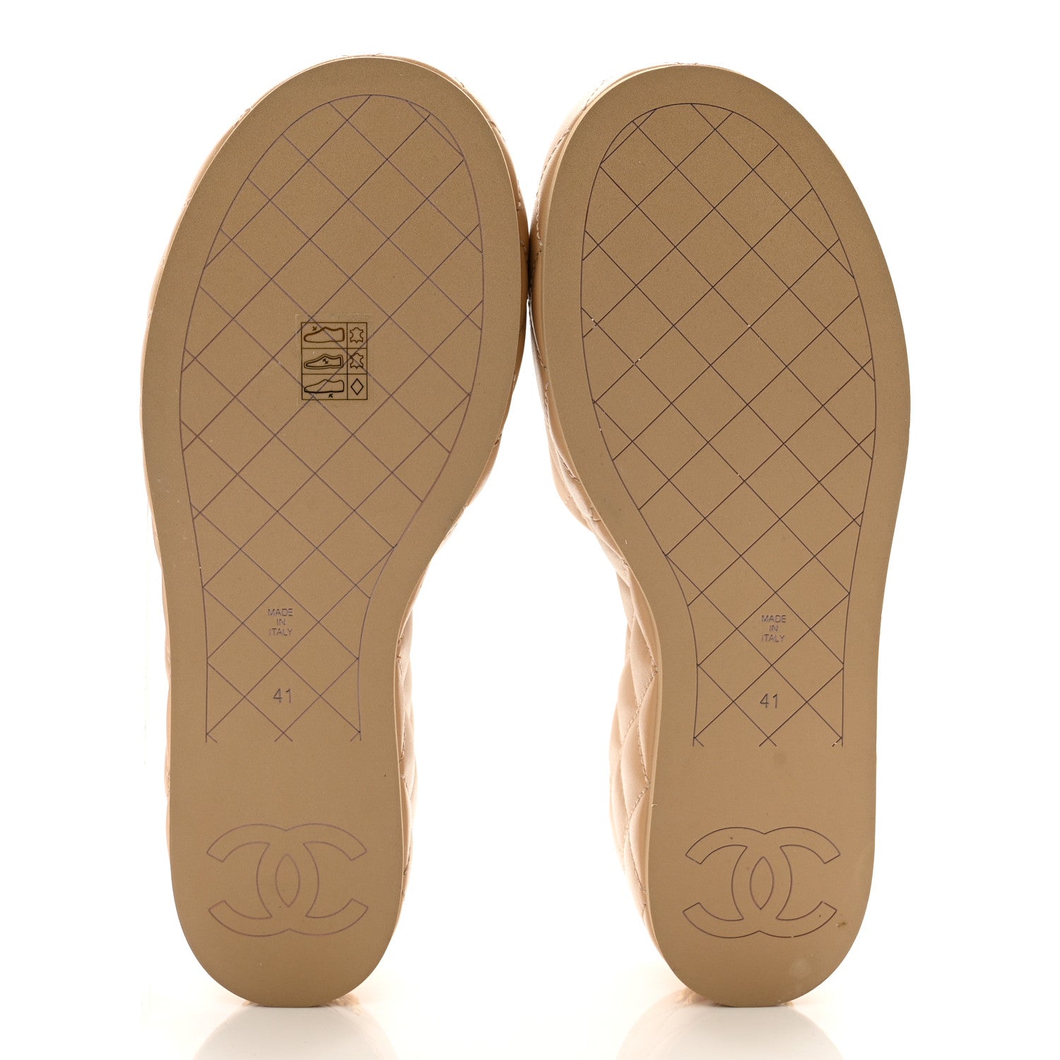 Chanel Lambskin Quilted Camelia CC Wedge Sandal Mules 41 Beige 6 of 9