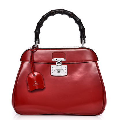 Gucci Regent Calfskin Bamboo Medium Lady Lock Top Handle Bag Red 1 of 13