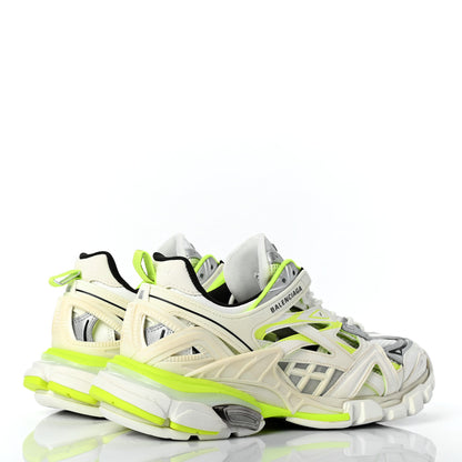 Balenciaga Rubber Mesh Bi-Color Womens Track.2 Open Sneakers 38 White Fluo Yellow 4 of 7