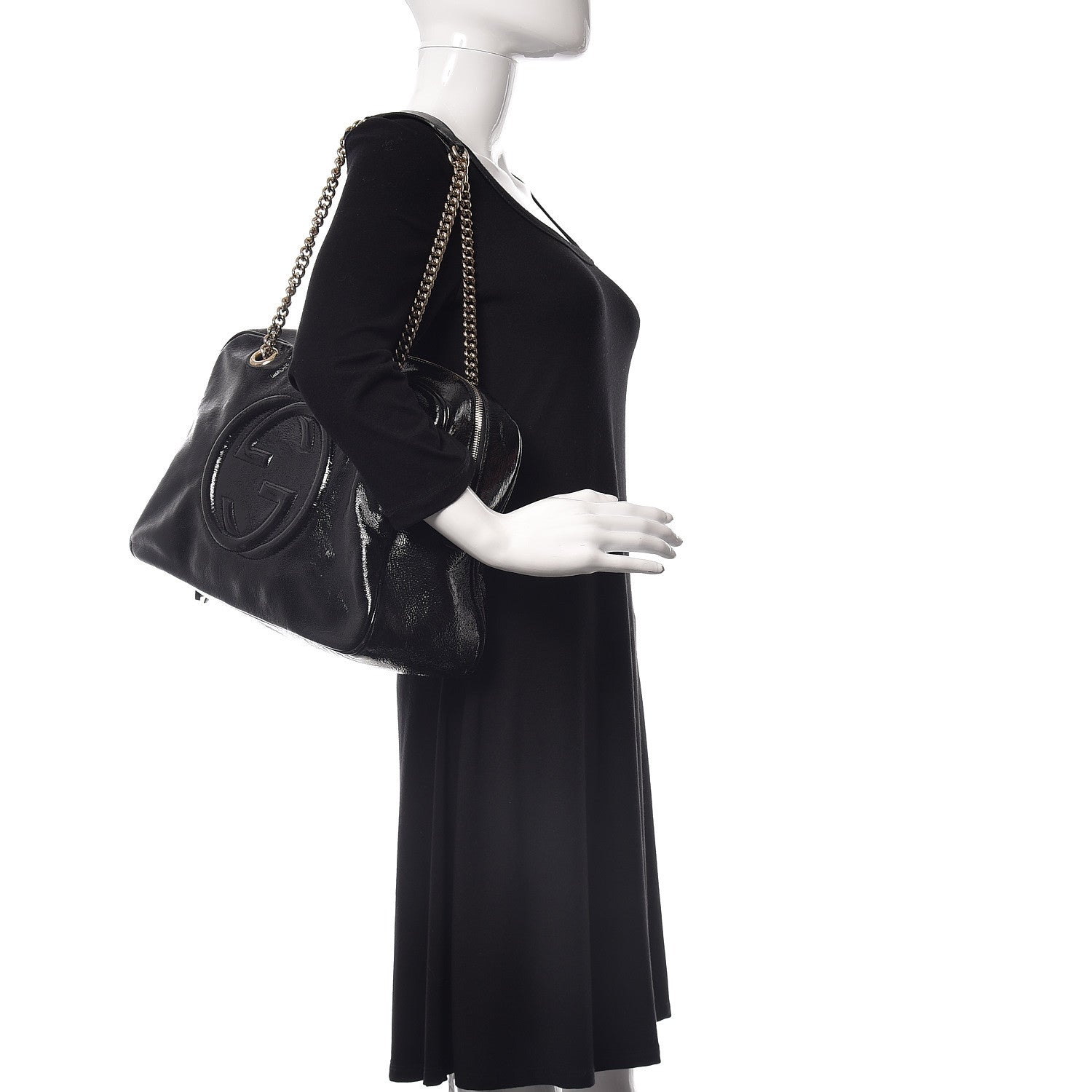 Gucci Vernice Naplack Medium Soho Bowler Black 2 of 13
