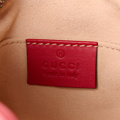 Gucci Calfskin Matelasse Mini GG Marmont Chain Shoulder Bag Hibiscus Red 6 of 11