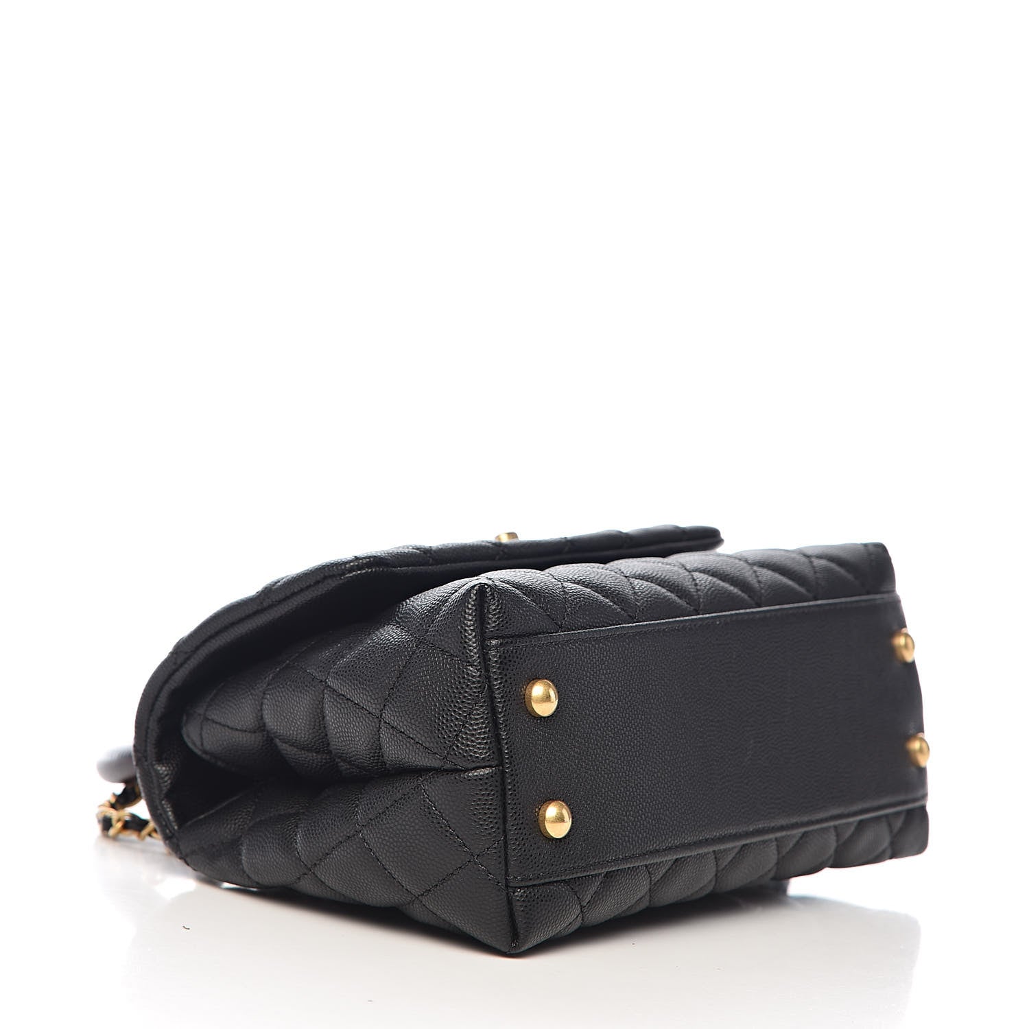Chanel Caviar Lizard Embossed Quilted Mini Coco Handle Flap Black 4 of 12