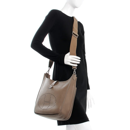 Hermes Taurillon Clemence Evelyne III GM Etoupe 2 of 8