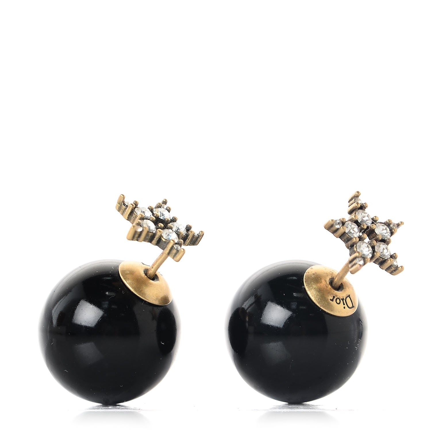 Christian Dior Crystal Star Mise En Dior Tribal Earrings Black 1 of 6