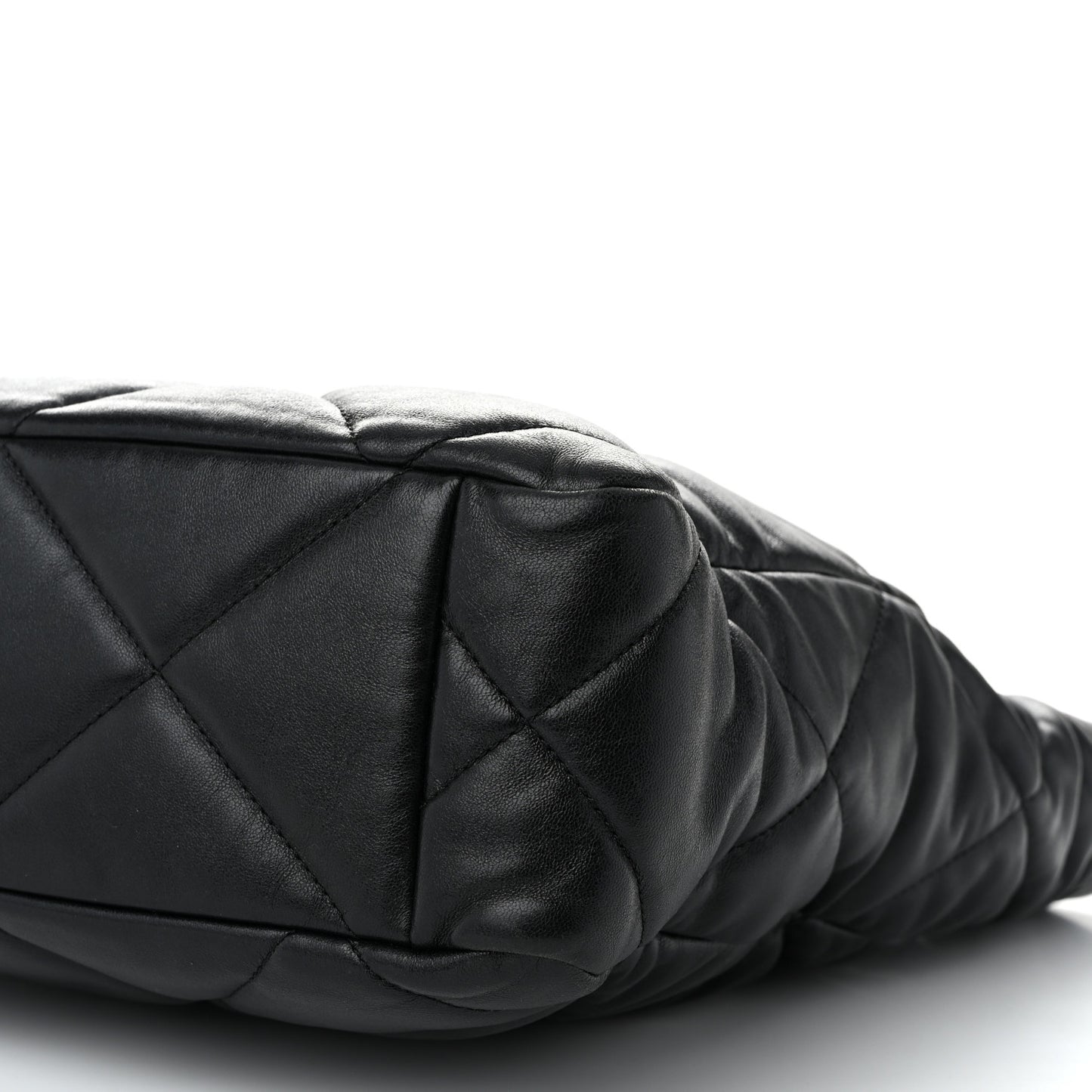 Lambskin Quilted Chanel 19 Shopping Bag Black