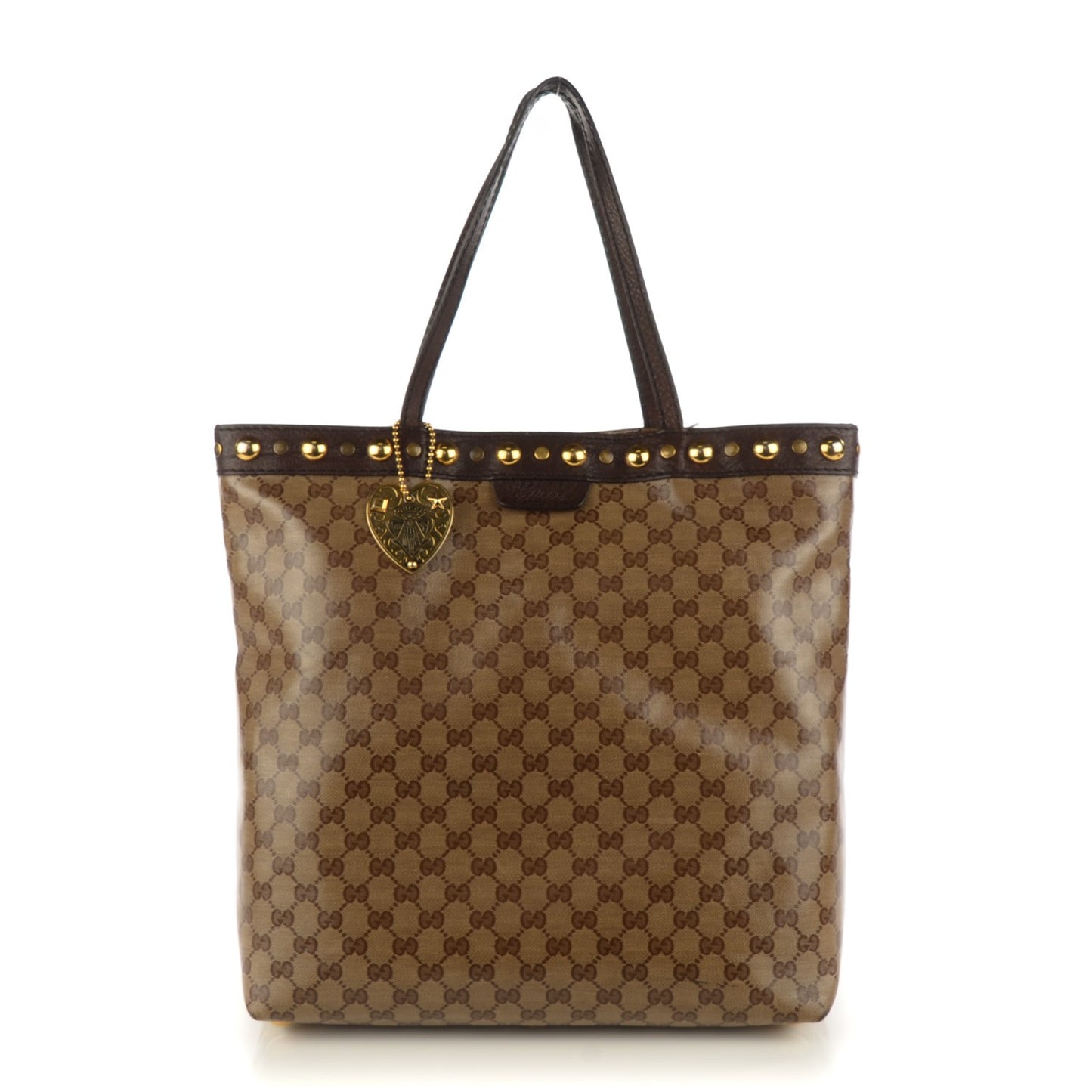 Crystal Monogram Large Babouska Vertical Shopping Tote Brown