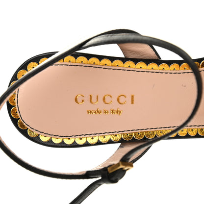 Gucci Nappa Queen Margaret Mid Heel Sandals 36 Black 6 of 6