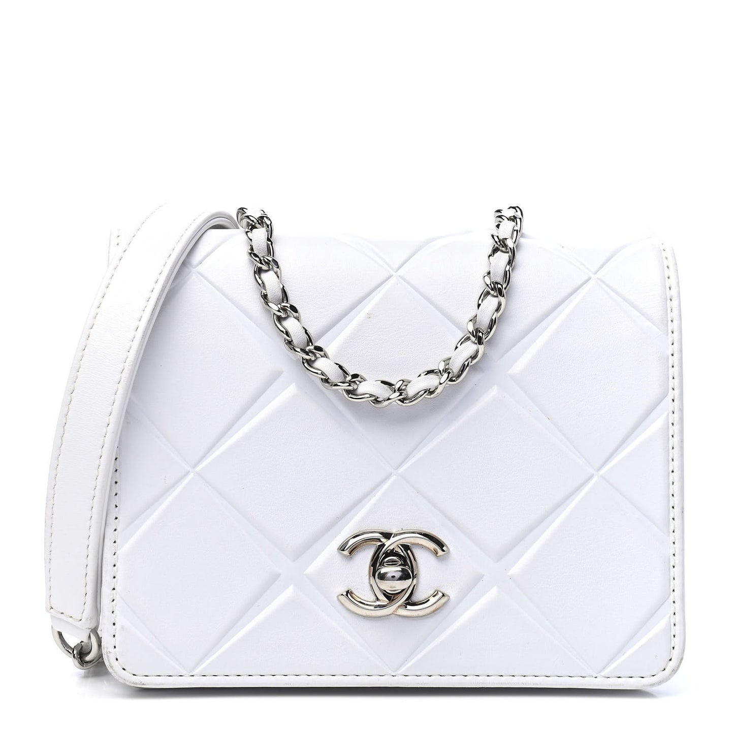 Calfskin Mini Propeller Flap White