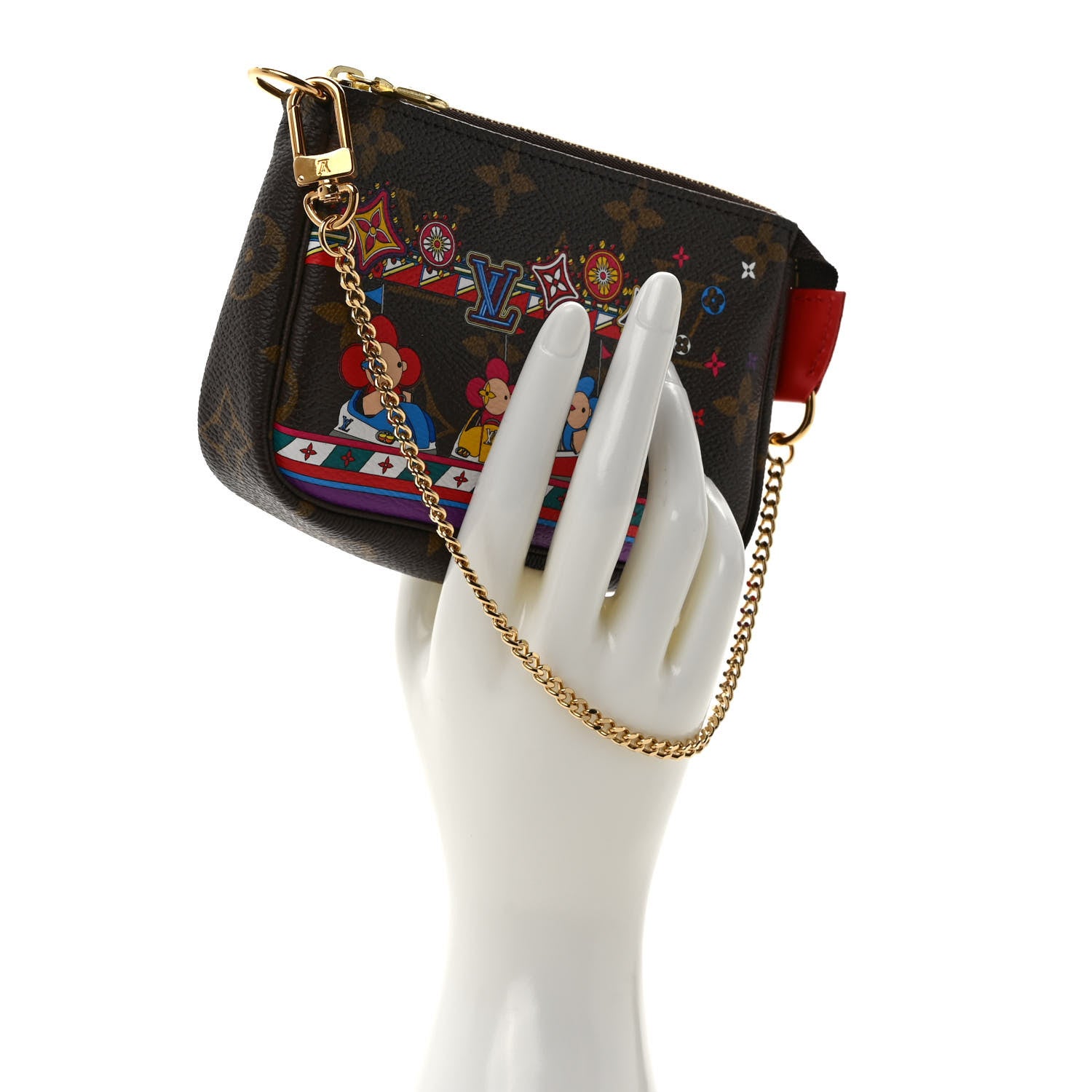 Louis Vuitton Monogram 2020 Christmas Animation Bumper Cars Mini Pochette Accessories Coquelicot 2 of 7
