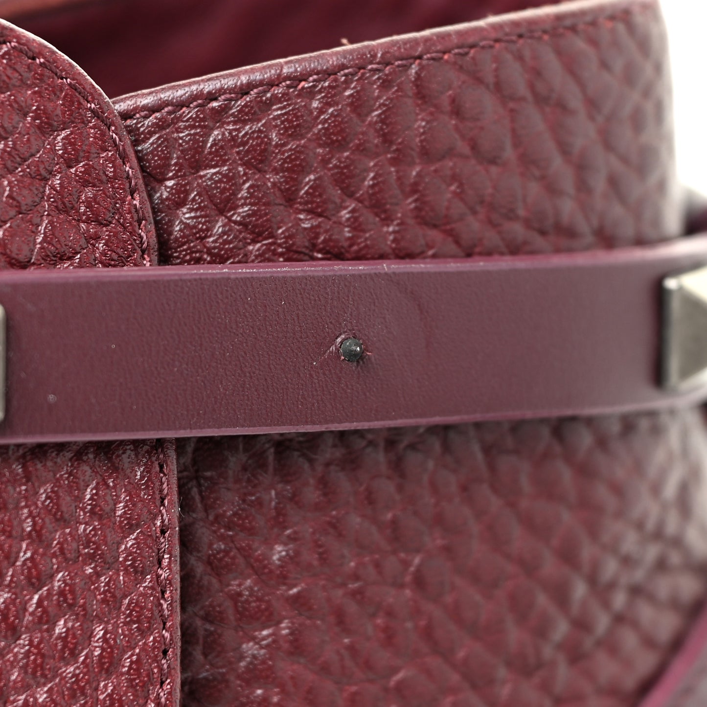 Pebbled Calfskin Rockstud Rolling Double Buckle 100mm Block Heel Ankle Boots 37 Rubin
