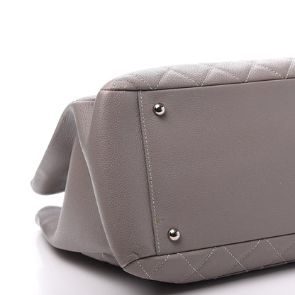 Chanel Caviar Quilted XL Grand Shopping Tote GST Light Grey 6 of 11