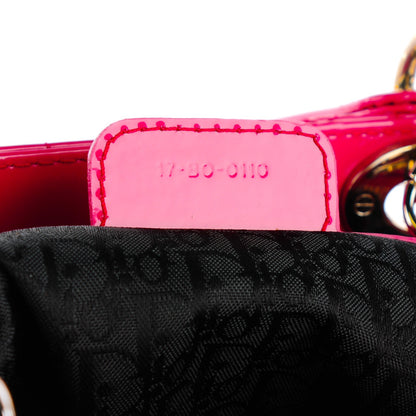Christian Dior Patent Cannage Large Lady Dior Fuchsia 8 of 9