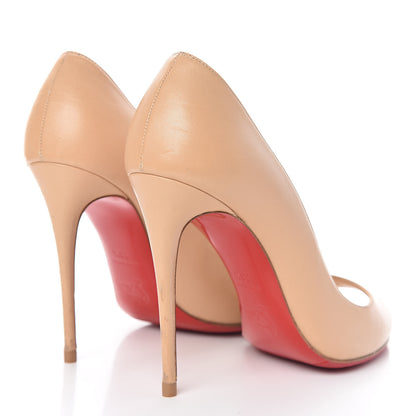 Christian Louboutin Shiny Patent Nappa Troulili 100 Pumps 38.5 Doudou Latte 4 of 11