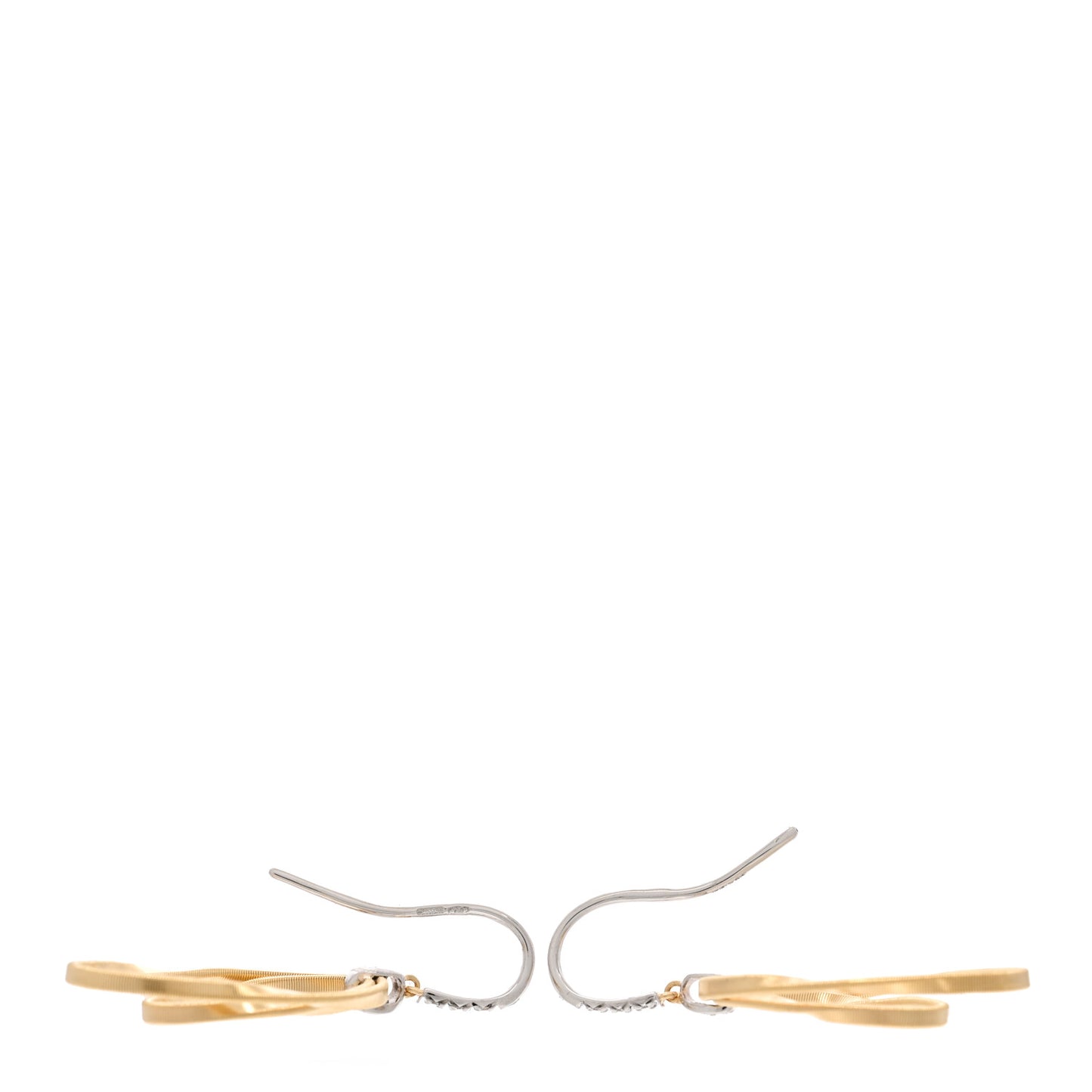 18K Yellow White Gold Diamond Marrakech Onde Concentric Hook Earrings