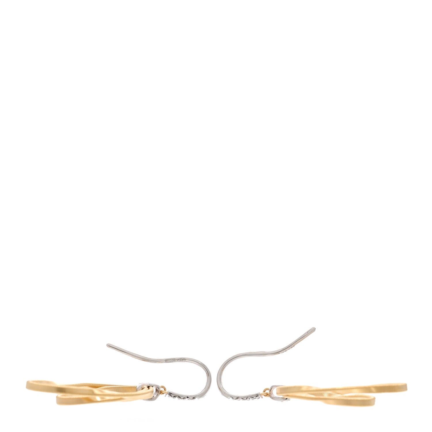 Marco Bicego 18K Yellow White Gold Diamond Marrakech Onde Concentric Hook Earrings 3 of 4