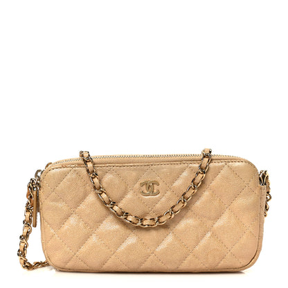 Chanel Metallic Caviar Quilted Small Clutch With Chain Gold 1 of 13