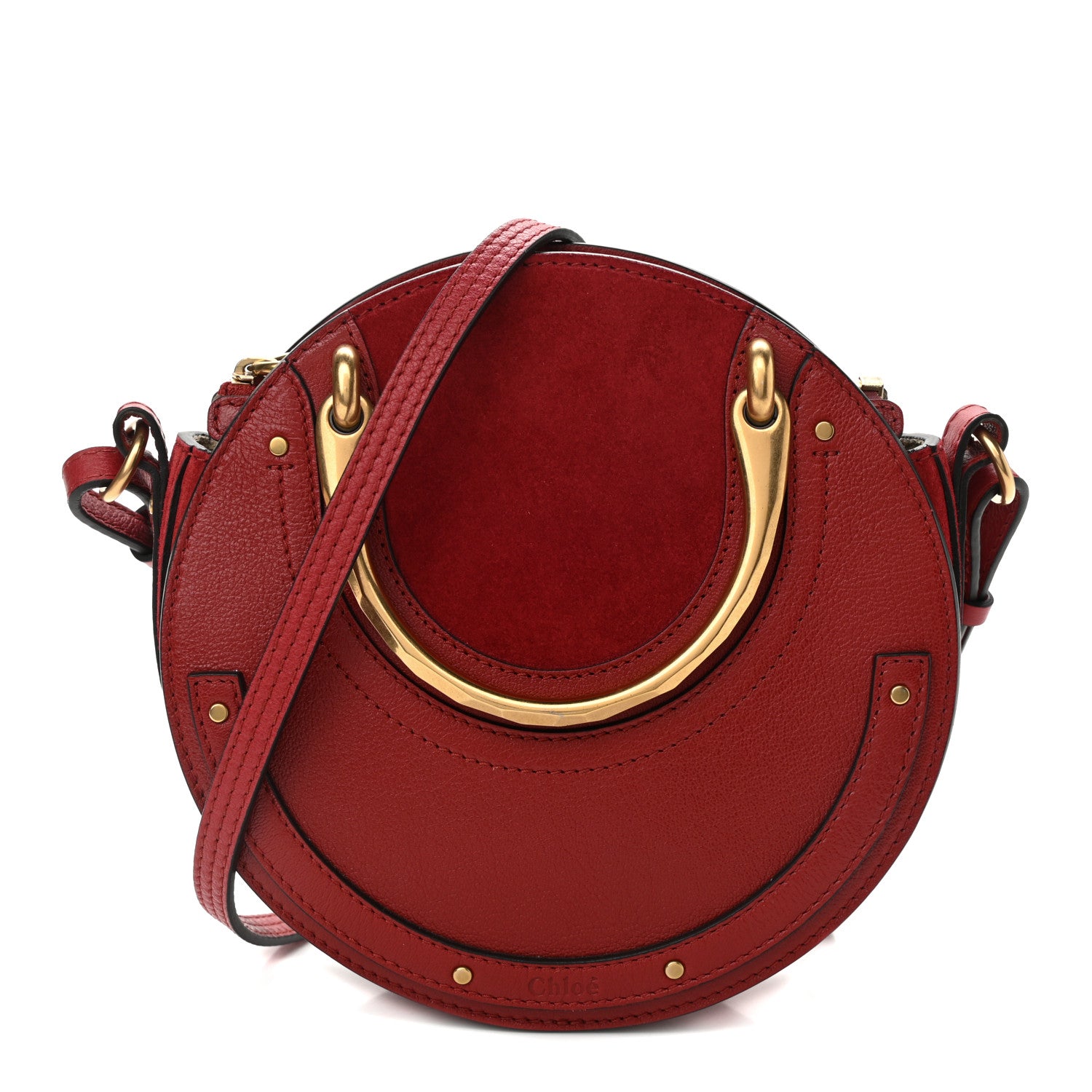 Chloe Shiny Goatskin Smooth Calfskin Suede Small Pixie Bag Dahlia Red 1 of 9