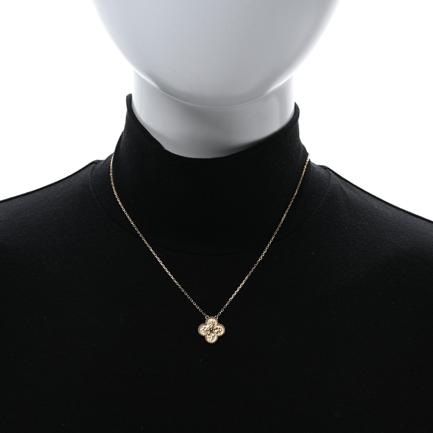 Van Cleef & Arpels 18K Yellow Gold Vintage Alhambra Pendant Necklace 2 of 5