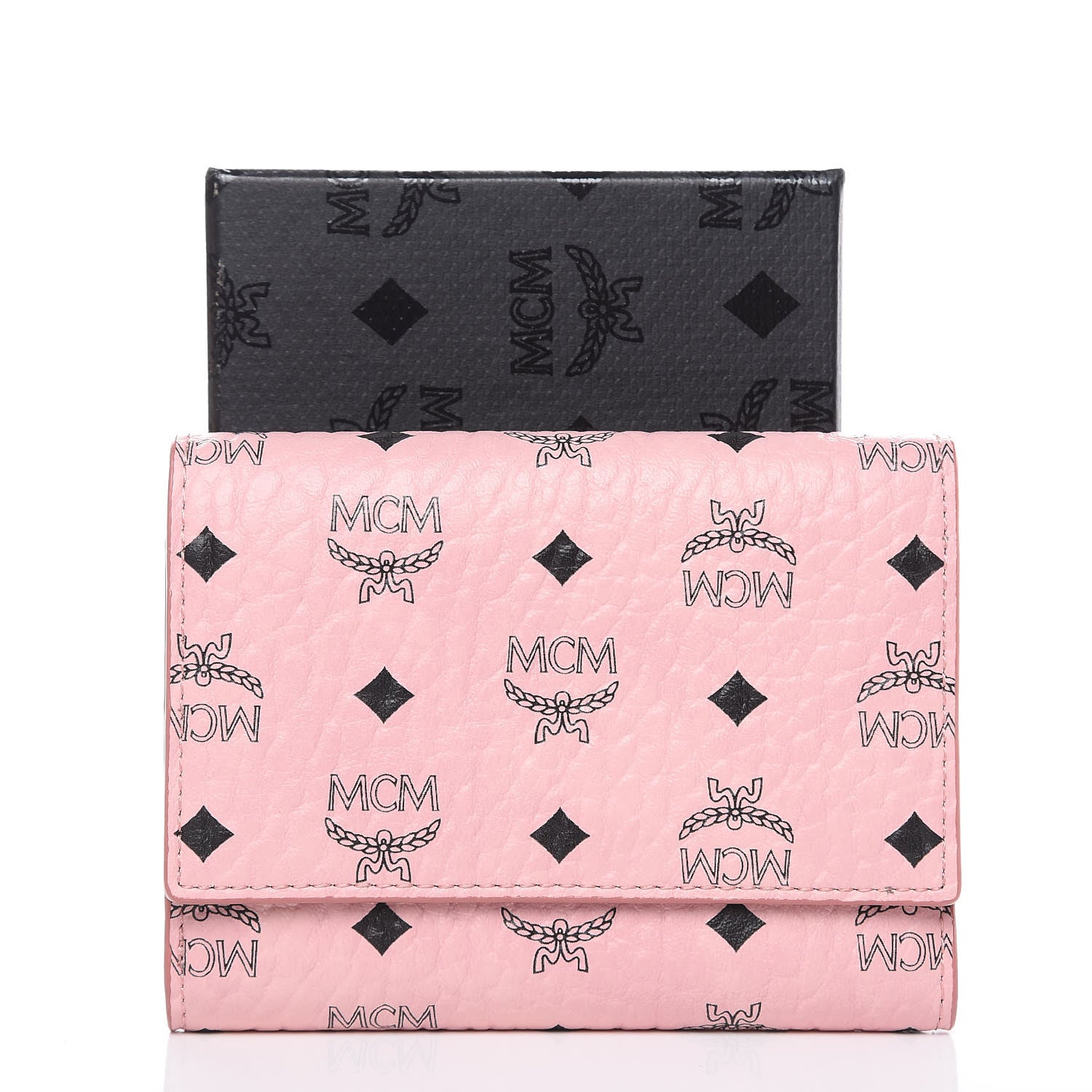 MCM Visetos Trifold Wallet Pink 7 of 7