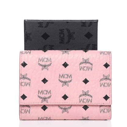 MCM Visetos Trifold Wallet Pink 7 of 7