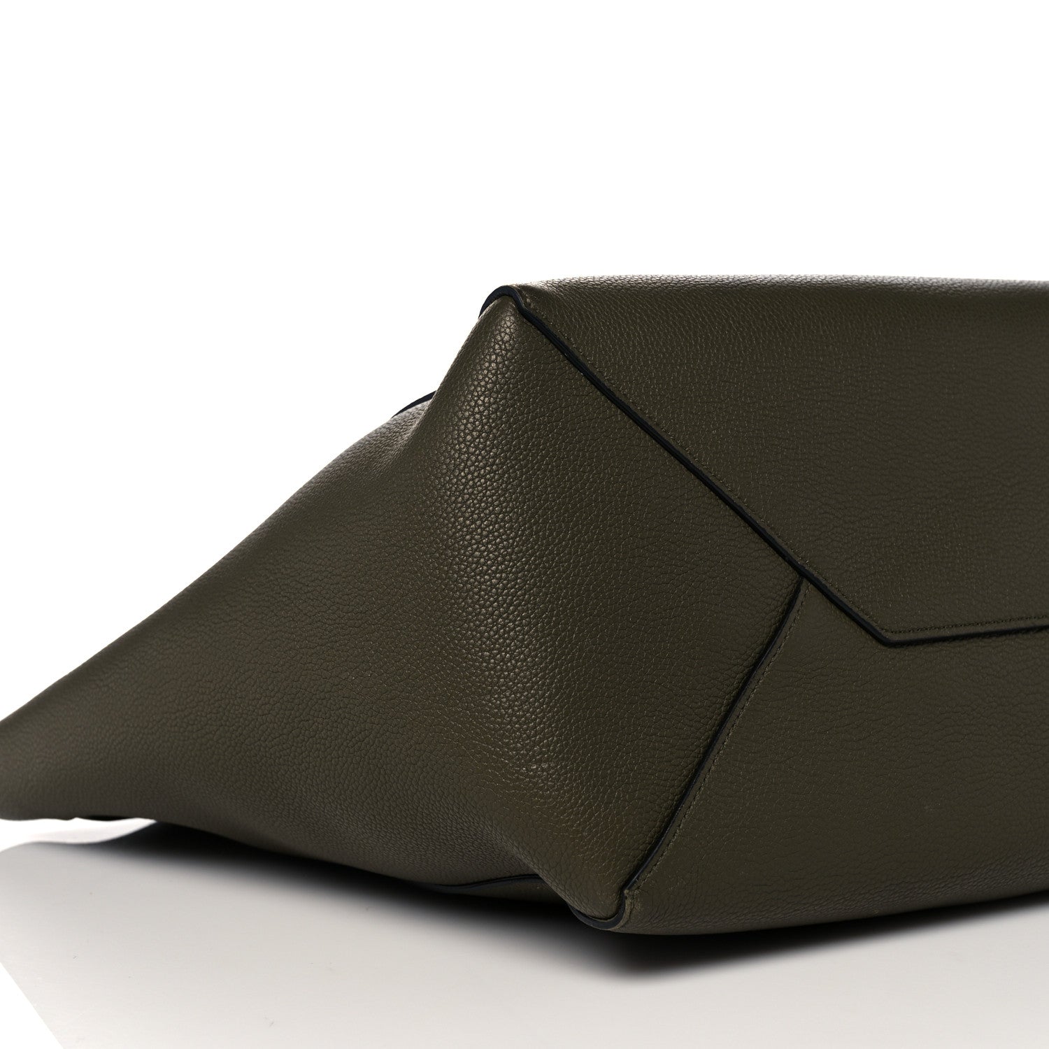Celine Soft Grained Calfskin Small Belt Cabas Phantom Army Green 7 of 16