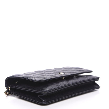 Chanel Caviar Quilted Wallet On Chain WOC Navy Blue 3 of 10