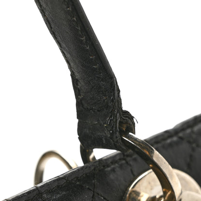 Christian Dior Calfskin Cannage Stitched Small Lady East West Lady Dior Black 10 of 12