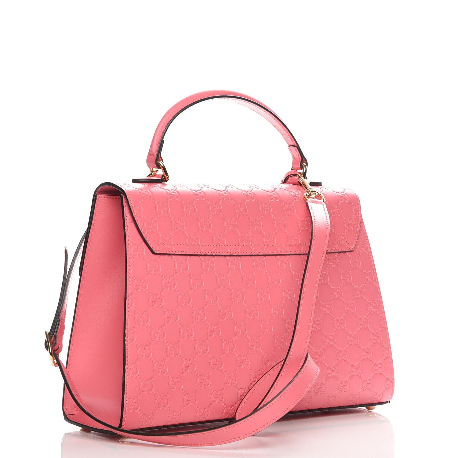 Gucci Guccissima Signature Medium Padlock Top Handle Bag Flush 4 of 8